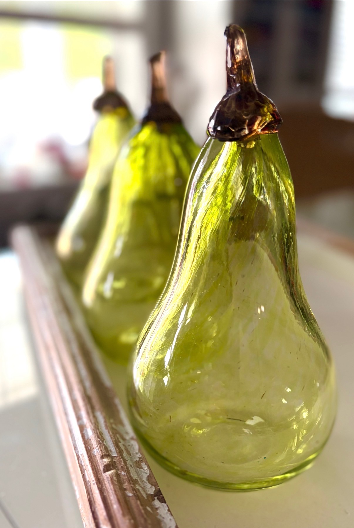 Handblown glass pear by WM Glass